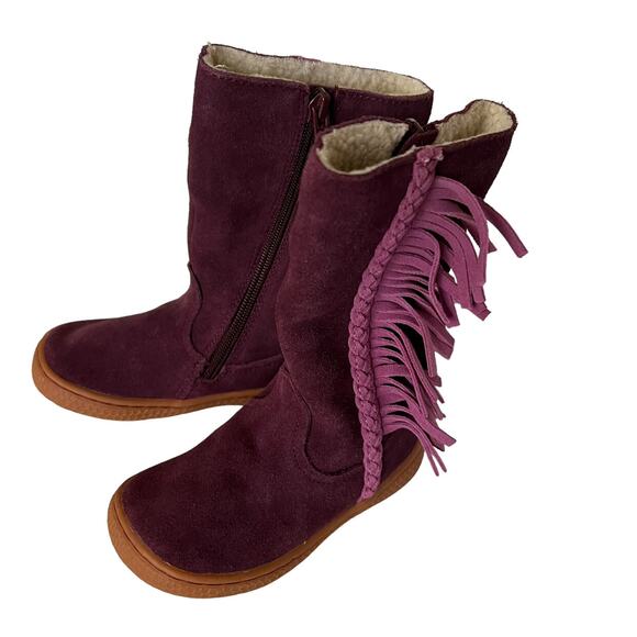 Livie & Luca Purple Suede Fringe Boots - Picture 2 of 14